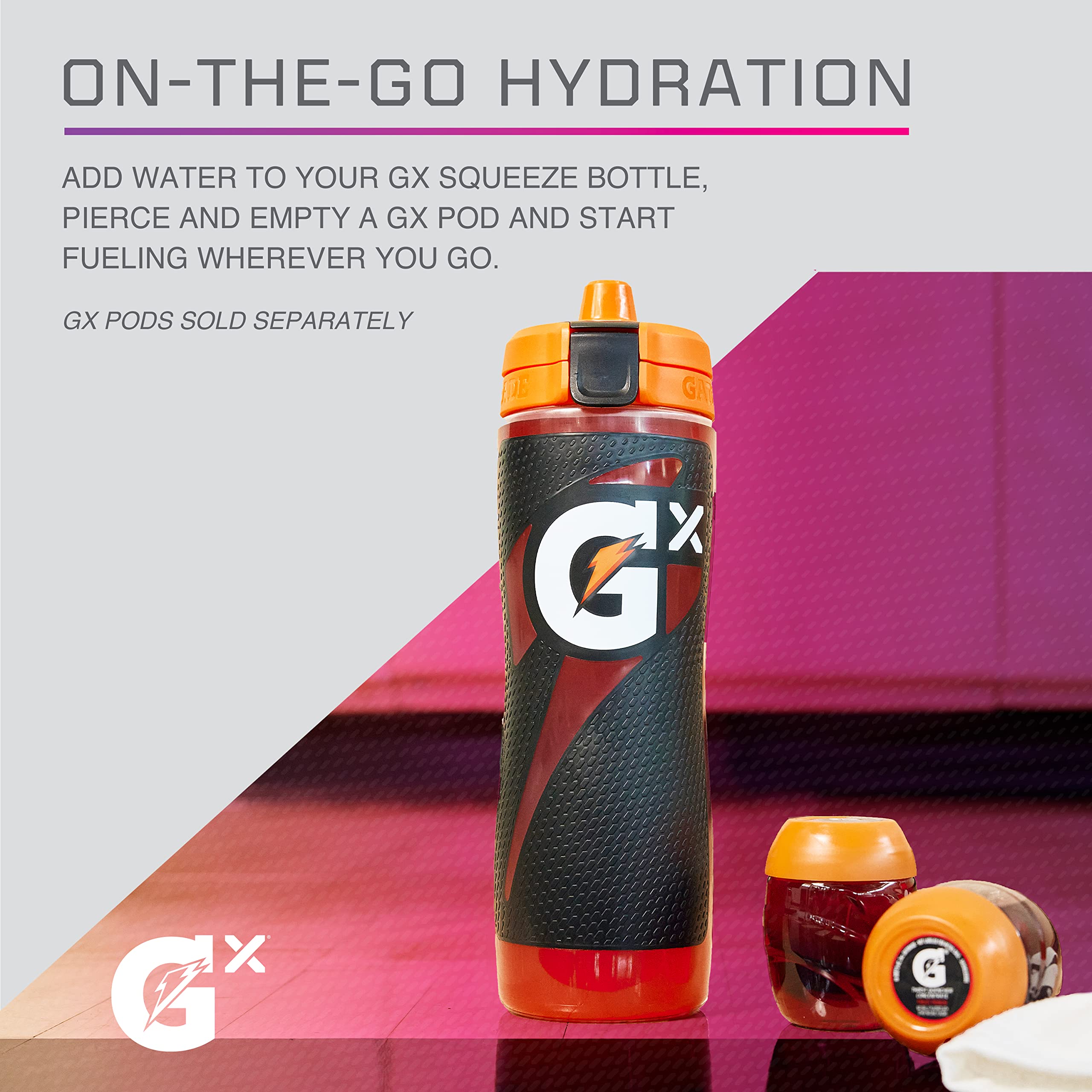 Gatorade Gx Hydration System  Non-Slip Gx Squeeze Bottles & Gx Sports Drink Concentrate Pods  Blue